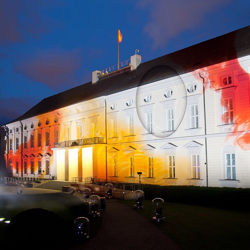 Lightmotiv facade projection Berlin, Schloss Bellevue